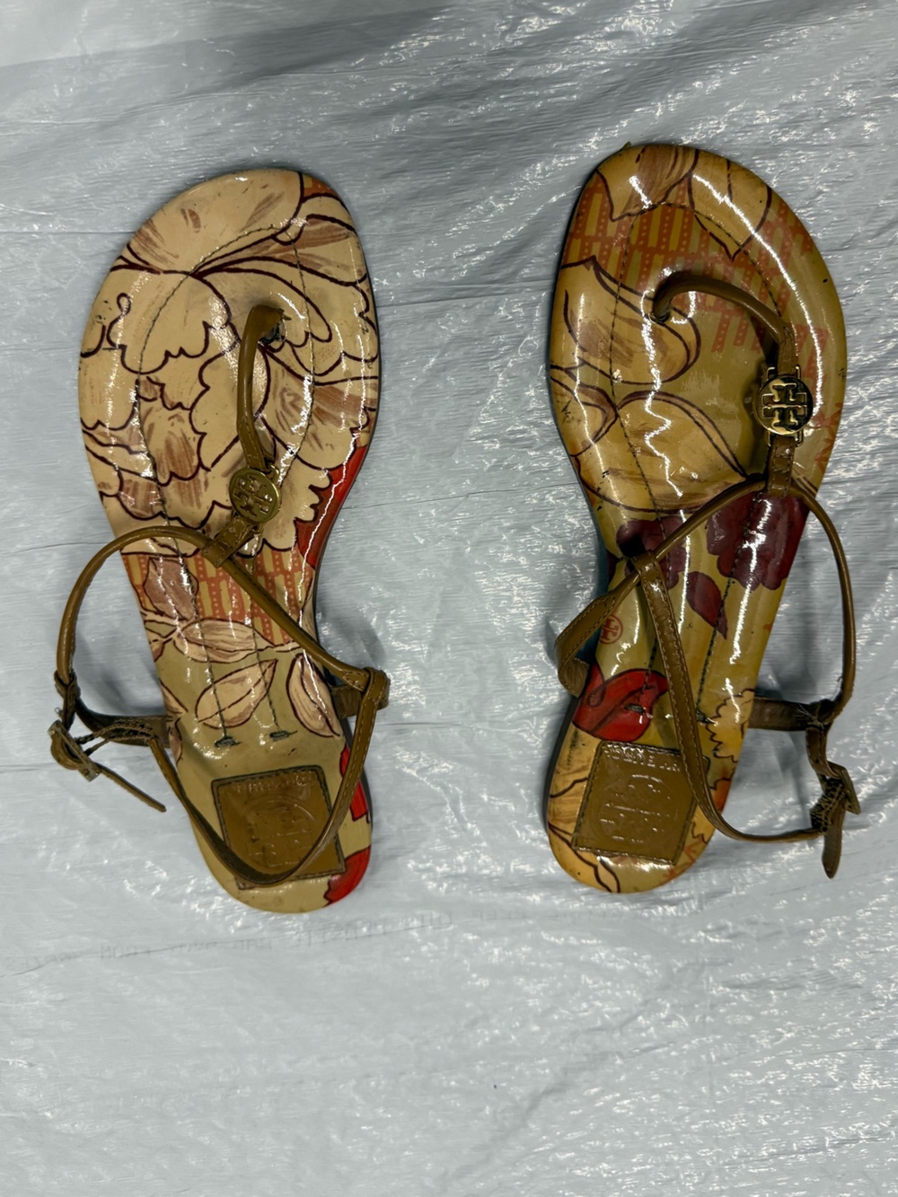 Tory Burch-Inspired Yellow Floral Patent Leather Sandal Bag Charm